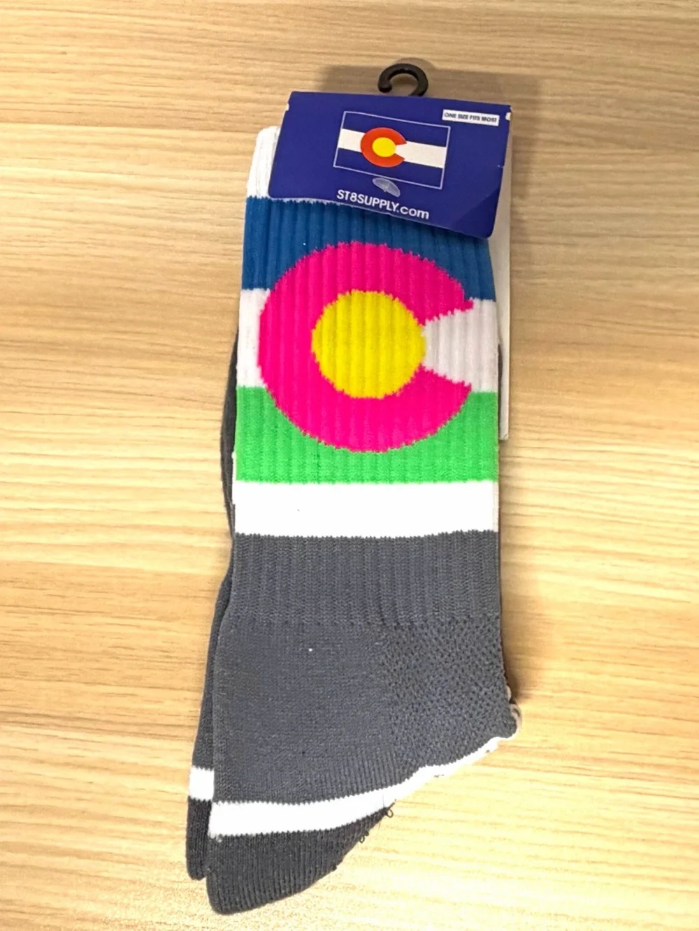 Colorado Graphic Crew Socks - Multicolor/Gray
